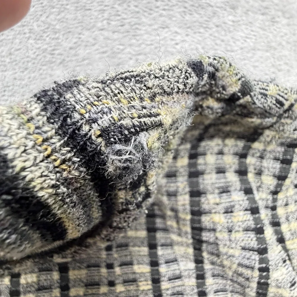 Jhane‎ Barnes Sweater Mens XL Gray Check Crew Neck Pullover Heavyweight